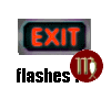 M! flashin exit sign red