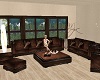 (K) Brown sofa set 