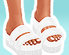 Fluffy Diva Slides White