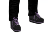 Black shoes lilac trim