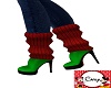 Green Boots w/ Red Socks