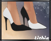 L| Black & White Pumps