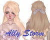 Bright blonde w pink bow