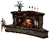 Corner Brick Fireplace
