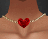 Red with Gold Heart Neck