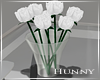H. White Roses Vase