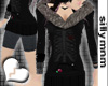 (m)black fur Rib sweater