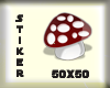 stiker mushroom Brown