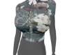Casual Top Floral+Bow AB