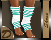 (D)Striped Aqua Socks