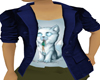 blue jacket an shirt cat