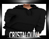 Black large flat hoodie