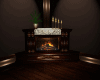 Corner fireplace Mahogan