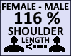 Shoulder length 116%