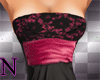 xxl black pink dress