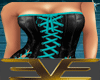 Leather Corset Teal Lace