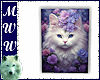 White Cat w/Flowers Pic