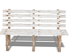White wooden park bench