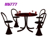 HB777 Table w/Chrs bk/rd