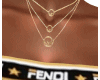 lll-Fendi logo gold neck