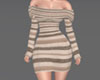 Cozy Tan Stripes Dress