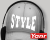 Gray Back Cap + Headset