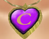 "C"_Necklace Gold Purple