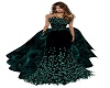 Teal/Blk Feather Gown