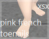 pink french toenails