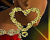 big gold earrings heart