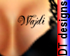 Name Wajdi breast tattoo