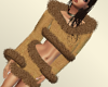 lightbrown furr top and 