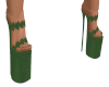 Green Floral Heels