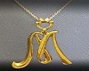 M gold necklace *F*