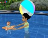 baby in pool float