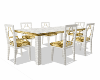White w gold trim table