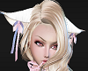 White Cat Ears w Pink B