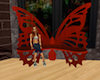 Red Wood Butterfly Bench