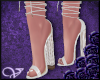 V. Sequin Heels White