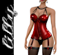 Red and black corset