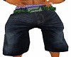 baggy shorts green belt