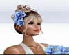 blue bride hair flowers