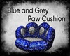 Blue & Grey Paw Cushion