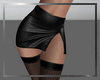 LS-black leather skirt