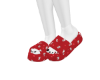 fluffy slippers red