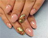 {Q} Nails pink and gold