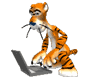 Tiger Typing on Laptop