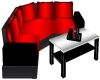 BLACK N RED COUCH SET