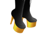GOLD AND BLACK BOOTS