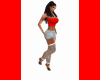Red Sexy Skirt Set-A